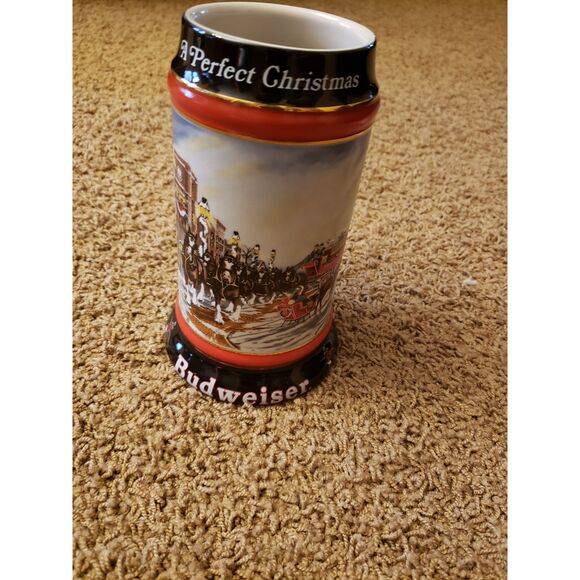 Budweiser Stein/Mug Collector Series A Perfect Christmas (Handcrafted) Vintage - Picture 9 of 10